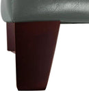 Adeco Bonded Leather Square Tufted Cubic Cube Footstool, 18" Height Storage Ottomans, with Lid, Cement Grey by CozyNest Decor