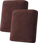 H.VERSAILTEX Velvet Stretch Couch Cushion Cover Plush Cushion Slipcover for Chair Loveseat Sofa Cushion Furniture Protector Seat Cushion Sofa Cover (2 Piece Medium Sofa Cushion Covers, Brown) by CozyNest Decor