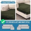 H.VERSAILTEX Velvet Stretch Individual Chaise Cover Sectional Couch Covers for L Shaped Sofa Both Left/Right Furniture Protector Seat Cushion Sofa Cover (1 Piece Chaise Cover, Olive) by CozyNest Decor