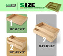 Stack Bamboo Drawer Organizer Set of 5, Kitchen Utensil, Flatware&Silverware Organizer-Wood Laminated Stackable for Kitchen, Bedroom, 13.4''x4.5''*2+10.2''x3.3''*2+10.2''x6.7''*1 by CozyNest Decor