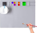 AWOKE Silicone Painting Mat - 20"X16" Silicone Art Craft Mat with 1 Water Cup for Kids -12 Color Dividers - 2 Paint Dividers (Grey) by TinyTreasures Baby Boutique
