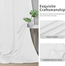 Easy-Going Curtains for Bedroom, Solid Thermal Insulated Grommet and Noise Reduction Window Drapes, Room Curtains for Living Room, 2 Panels (34x54 in, White)