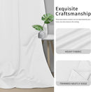 Easy-Going Blackout Curtains for Bedroom, Solid Thermal Insulated Grommet and Noise Reduction Window Drapes, Room Darkening Curtains for Living Room, 2 Panels (34x63 in, White) by CozyNest Decor