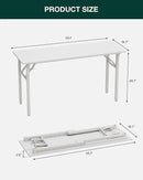 Frylr Small Folding Computer Desk – Portable 55.1 Inch Foldable Laptop Table, Collapsible and Compact for Easy Storage and Fast Setup, Lightweight for Small Spaces, Craft and Study Use, White by CozyNest Decor