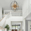 31.5" Black Gold 16-Light Globe Sputnik Chandelier Modern Industrial Adjustable Hanging Ceiling Firework Pendant Light Fixture for Entryway Foyer Stairway Bedroom Dining Living Room Hallway by CozyNest Decor