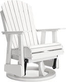 Signature Design by Ashley Hyland Wave Casual Weather Resistant HDPE Outdoor Swivel Glider Chair, White by GreenHaven Gardens