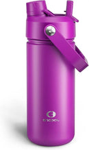 Insulated Water Bottle with Straw Stainless Steel Water Bottle, Leak-Proof, BPA-Free, Double Wall Vacuum Keeps Cold for 24 Hours for Sports, Travel, School (18 oz, Bright Magenta) by CozyNest Decor