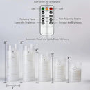 Homemory Pure White Flameless Candles with Embedded Star String Fairy Lights, Battery Operated Candle, LED Candles, Fake Candles with Remote Control and Timer, Set of 5(H4 5" 6" 8" 8") by CozyNest Decor