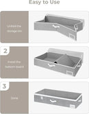 StorageWorks Under Bed Storage Containers with Handles and Label Holder, 2 Pack Ultra-thick Fabric Underbed Bins, Closet Organizer for Clothes, Blankets, Sweater by CozyNest Decor