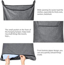 Hanging Laundry Hamper,Door Hanging Hamper with Width Opening, Over the Door Laundry bag with hooks, Laundry Collector and Over Door Storage Bag (36x22 Inch,Pop Grey) by CozyNest Decor