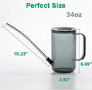 Long Spout Watering Can Indoor, Small Watering Cans for House Plants, Flowers, Succulents, 34oz (Grey) by GreenHaven Gardens