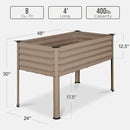 Best Choice Products 48x24x30in Galvanized Raised Garden Bed, Metal Elevated Planter Box, Vegetable Garden for Backyard, Patio, Balcony - Taupe