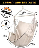ADVOKAIR Hammock Chair Swing & Cover Set (500 lbs Max) – Hanging Rope Swing for Bedroom, Outdoor, Patio, Porch with Sturdy Steel Bar & Anti-Slip Rings + All-Weather Rain Cover for Storage Protection by GreenHaven Gardens