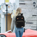 RUVALINO Diaper Bag Backpack-Multifunction Baby Travel Bag, Insulated Bottle Holders & Large Capacity, Waterproof, Deep Black by TinyTreasures Baby Boutique