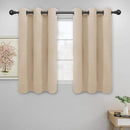 Easy-Going Blackout Curtains for Bedroom, Solid Thermal Insulated Grommet and Noise Reduction Window Drapes, Room Darkening Curtains for Living Room, 2 Panels (42x45 in, Beige) by CozyNest Decor