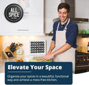 AllSpice Spice Rack Organizer, Wood, 525 Unique Labels, Countertop or Wall Mount, Includes 60 4oz Jars- Matte White by CozyNest Decor