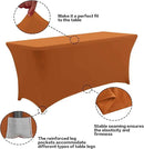 IVAPUPU 2 Pack 6FT Table Cloth for Rectangular Fitted Events Stretch Caramel Table Covers Washable Spandex Tablecloth Protector for Party, Wedding, Cocktail, Banquet, Festival by CozyNest Decor