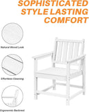 Patio Dining Chair Set of 2, HDPE Outdoor Dining Chair, Ergonomic HDPE Dining Chairs with Deep Seating, All Weather Outdoor Chairs Furniture for Backyard, Deck, Garden, Poolside, Pearl by CozyNest Decor