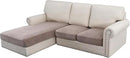 H.VERSAILTEX Velvet Stretch Sectional Sofa Covers - 3 Pieces, L-Shaped Chaise, Taupe Striped by CozyNest Decor