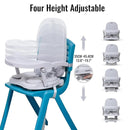 Baby Booster Seat for Dining Table with Removable Tray & Cushion, 3in1 Portable Toddler Booster Seat, 4 Height Adjustable Travel High Chair for Babies and Toddlers by TinyTreasures Baby Boutique