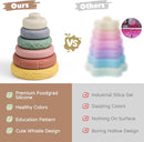 Mini Tudou 6 Pcs Stacking & Nesting Circle Toy,Soft Building Rings Stacker & Teethers,Squeeze Play with Early Educational Learning Stacking Tower, Toy for 6+ Months Boys&Girls by TinyTreasures Baby Boutique