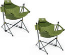 TIMBER RIDGE Hammock Camping Chair with Adjustable Backrest, Heavy Duty Folding Hammock Chair Supports 300lbs, Portable Hammock Chair for Camping, Travelling and Patio, Green 2 Pack by GreenHaven Gardens