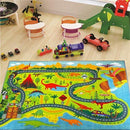 KC Cubs 3x5 Dinosaur Toy Car Dino Road Rug – Educational Play Mat Carpet for Kids, Toddlers, Nursery, Classroom, Playroom, Baby Daycare, Boys & Girls by TinyTreasures Baby Boutique