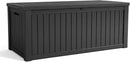 Vixzen 150 Gallon Resin Deck Box, Lockable Outdoor Storage Box for Patio Cushions Storage Furniture,Garden Tools, Pool Supplies, Weatherproof and UV Resistant- Black by CozyNest Decor