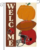 Fall Welcome Garden Flag Autumn Pumpkin Football Garden Flag 12x18 inch Double Sided Fall Thanksgiving Flags for Yard Outdoor Front Door (Flay 1803) by GreenHaven Gardens