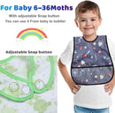 Baby bibs Waterproof Toddler bib - Feeding bib with Pocket for Infant Boy Girl Washable 6-36M by TinyTreasures Baby Boutique