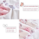 PERFEMET Floral Toddler Bedding 4-Piece Pink Flower Toddler Girls Comforter with Sheet Set Reversible Butterfly Crib Bed Sets-Comforter, Fitted Sheet,Flat Sheet,Pillowcase by TinyTreasures Baby Boutique