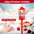 61 Inch Christmas Musical Street Lamp Post with Detachable Snow Globe Lantern-Red by LJGDeals