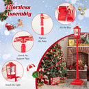61 Inch Christmas Musical Street Lamp Post with Detachable Snow Globe Lantern-Red by LJGDeals