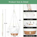 QCQHDU 2 Pack Hanging Planters for Indoor Plants, Outdoor Hanging Baskets, Self Watering Pots with Drainage Holes & Removable Tray (Dark Grey, 10 inch, Macrame Hanger) by GreenHaven Gardens