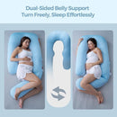 Momcozy Pregnancy Pillow with Cooling Cover, Dreamlign U Pro Maternity Pillow with Adjustable Leg Pillow - Support for Back, HIPS, Belly, Legs for Pregnant Women, 50-72 Inch, Bule by TinyTreasures Baby Boutique