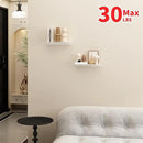 JOOM White Floating Shelves for Wall Storage, Metal Wall Shelves for Living Room, Bathroom, Kitchen, 12” Small Display Shelves for Collectibles(2 PCS) by CozyNest Decor