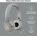 POGS Kids Wired Headphones | The Elephant 2 | Adjustable, Durable Headphones for Kids 3+ | Limited to 85 dB, Microphone | On-Ear | Music-Sharing Function Safe 3.5mm Audio Cable (3.2ft) (rGrey) by TinyTreasures Baby Boutique