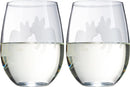 French Bulldog Stemless Wine Glasses Set Of 2 By Dog Lover Glass Gifts For Mom Dad S by The Wine Savant