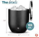 SNOWFOX Plus, Premium Vacuum Insulated Stainless Steel Ice Bucket with Lid/Scoop,Home Bar Accessories,Elegant Bartending Ice Buckets for Parties,Beautiful Outdoor Entertaining Supplies,3L,Matte Black by CozyNest Decor