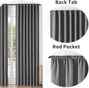 Joydeco Custom Blackout Curtains for Bedroom, 1 Panel Room Darkening Curtains & Drapes for Living Room Window Rod Pocket Back Tab (Custom Size,Light Grey) by TinyTreasures Baby Boutique