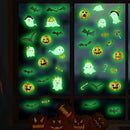 clothmile 3 Sheets Glow in The Dark Halloween Window Clings Luminous Halloween Window Stickers Removable Pumpkin Ghost Bat Wall Decor Glowing Window Clings for Scary Halloween Theme Party Decorations by CozyNest Decor