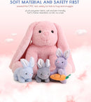 5 Pieces Rabbit Stuffed Animals for Girls,1 Mommy Rabbit with 4 Babies,Plush Bunny Stuffed Toy Gifts for Kids Children 3 4 5 6 7 8 9 Years,Soft Stuffed Bunny for Christmas,Birthday,Party Decorations by TinyTreasures Baby Boutique