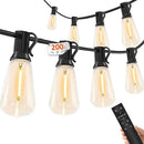 200FT Outdoor Lights for Patio – Dimmable String Lights for Outside with Remote – LED Hanging Lihgts Waterproof Shatterproof ST38 Edison Bulbs for Backyard Cafe Bistro Porch Christmas Party by CozyNest Decor