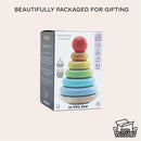 Le Toy Van – Wooden Rainbow Stacker | Girl & Boy 7 Piece Rainbow Wobbling Ring Stacker – Suitable for 18+ Months by TinyTreasures Baby Boutique