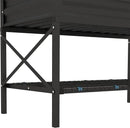 Outsunny Raised Garden Bed with Galvanized Steel Frame, Storage Shelf and Bed Liner, Elevated Planter Box with Legs for Vegetables, Flowers, Herbs, Black by GreenHaven Gardens