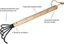 Garden Guru Hand Rake Cultivator Claw Soil Tiller - Military Grade Steel - Rust Resistant - 5 Tine Japanese Ninja Claw - Comfortable Wood Handle - Perfect Pulverized and Aerated Soil (4 Pack) by GreenHaven Gardens