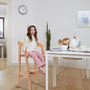 YOLEO High Chair Wooden for Toddlers Junior Childs, Sturdy Durable Dining Feeding Chair with Steps Grows with Child, Max 60kg (Natural Color) by TinyTreasures Baby Boutique