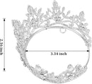 CAVETEE Mini Crown Cake Topper, Small Princess Tiara Crystal Crown Flower Bouquets Accessories for Cake Topper, Flower Arrangements and Decorations (silver) by TinyTreasures Baby Boutique