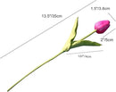 Mandy's Artificial Tulips 20 Stems Hot Pink PU Faux Flowers for Wedding Home Decor 13.5 Inch by CozyNest Decor