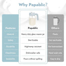 Papablic Glass Breastmilk Pitcher, Formula Mixing Pitcher with Mixing Handle Lid, Wide Mouth Mason Jar Mixer with Flip Locking Spout, Easy to Clean, BPA Free, Blue by TinyTreasures Baby Boutique